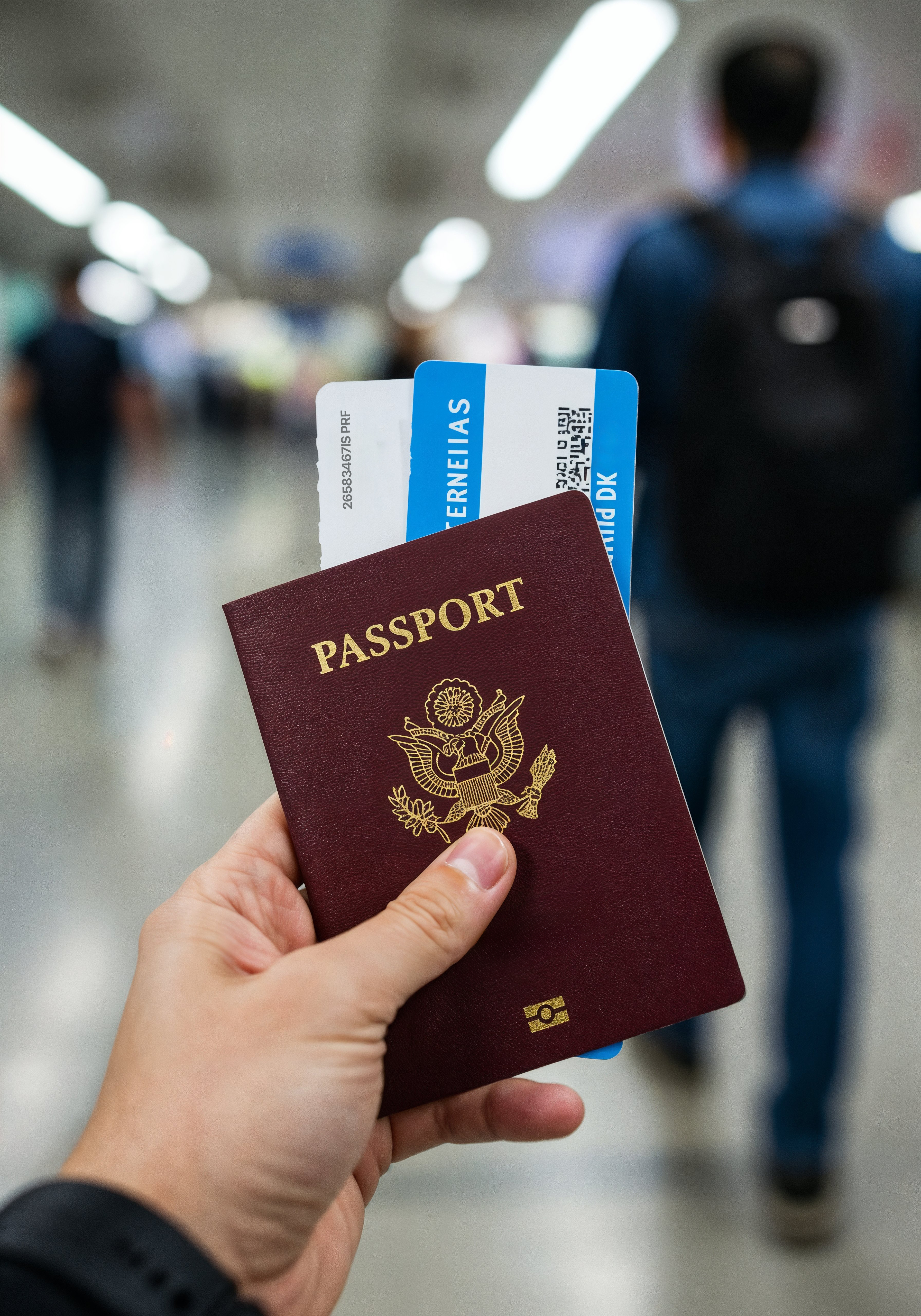 Airplane and travel desk representing air ticketing services
